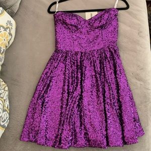 ASOS Strapless purple sequin mini dress. Brand new